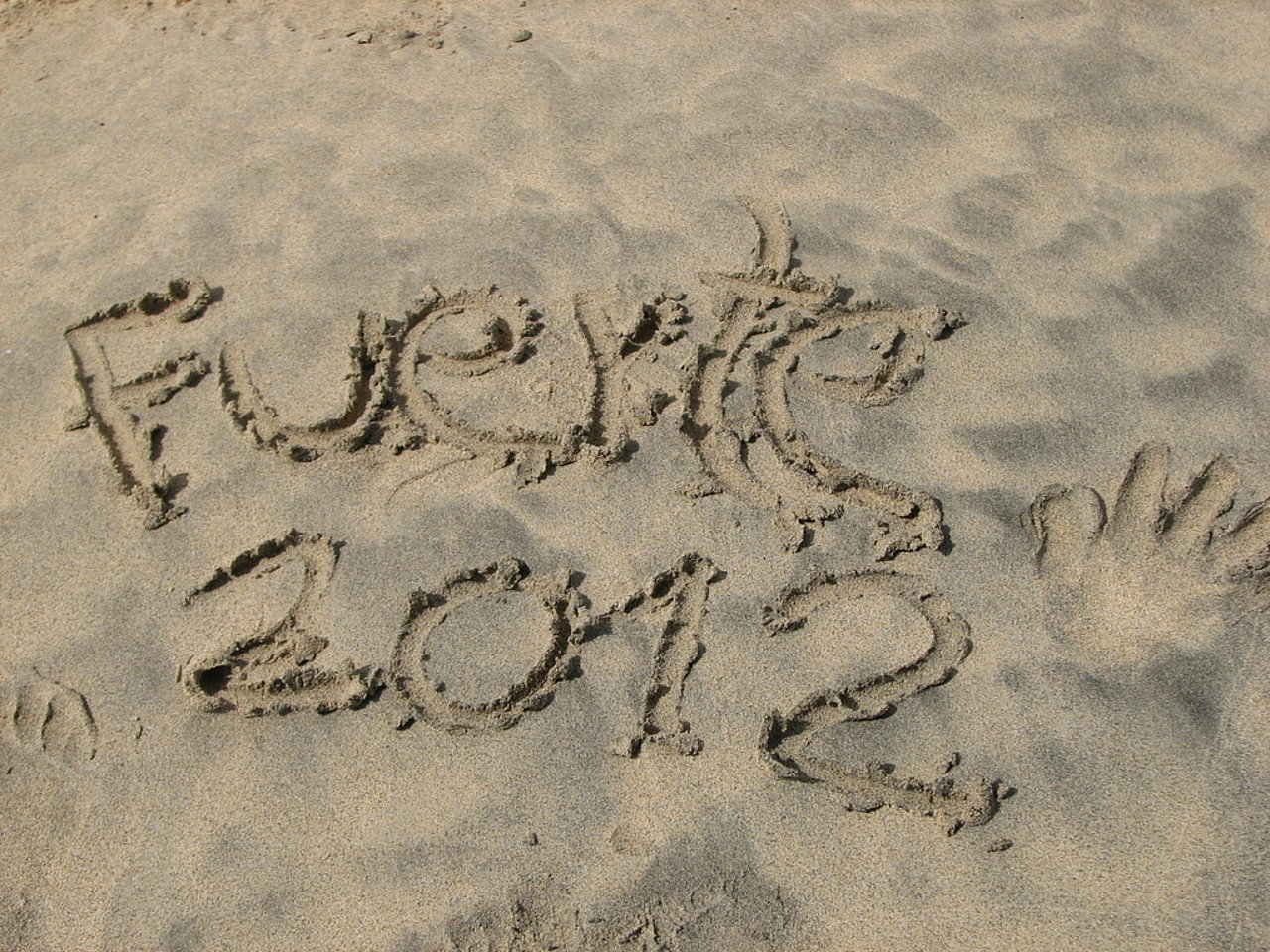 Fuerte 2012 in den Sandstrand von Costa Calma geschrieben